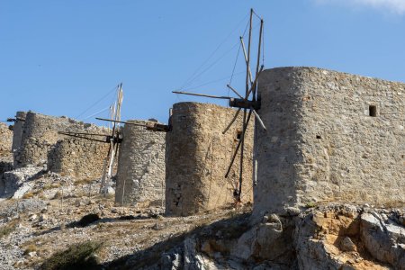 Restanten van windmolens op het plateau van Lassithi 