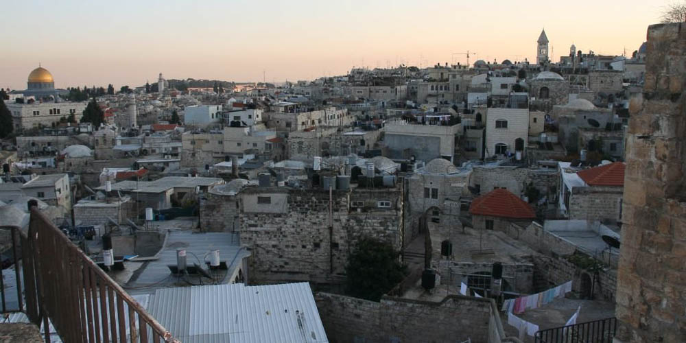 Uitzicht over de oude stad van Jeruzalem