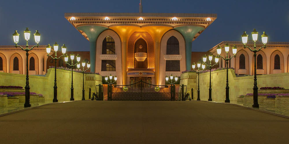 Het paleis van de Sultan in de avond