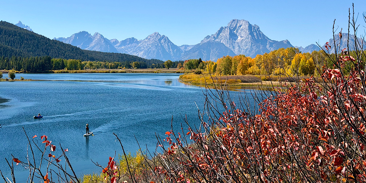 Oxbow Bend, Grand Teton NP in herfst kleuren