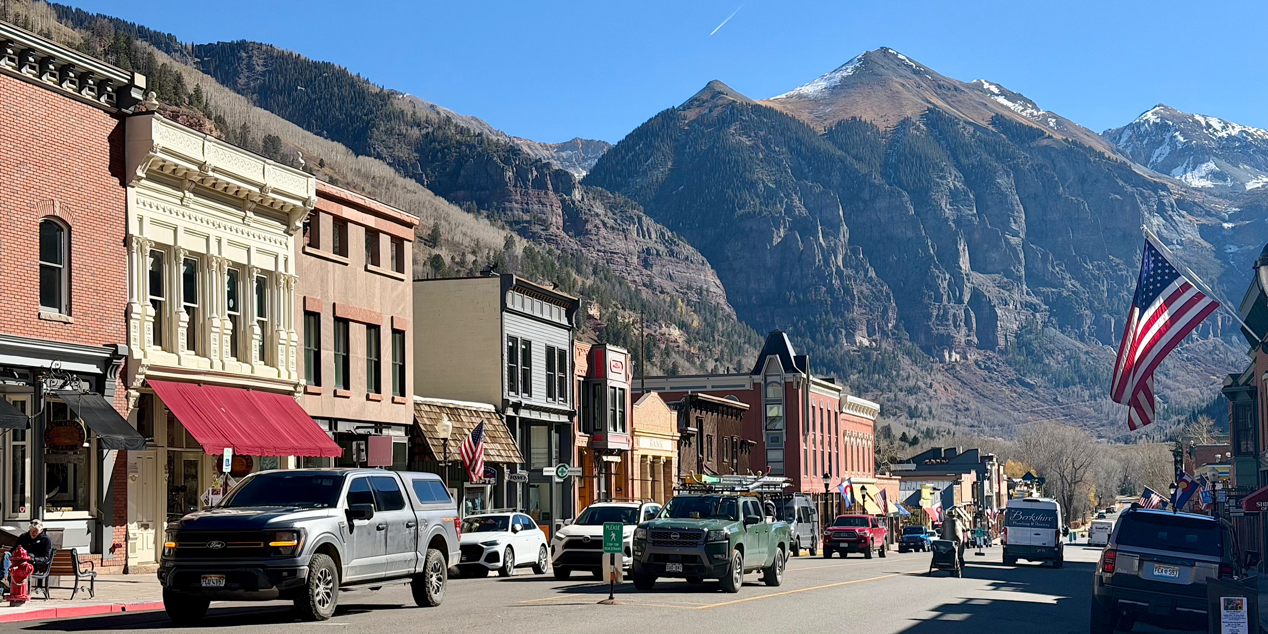 Het Rocky Mountain dorp Telluride op 2700 meter