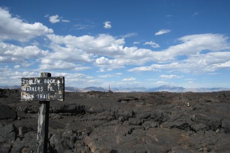 Een enorm lava veld in Craters of the Moon National Park