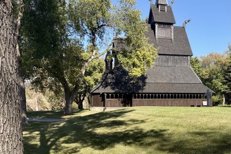 Een replica van de Noorse staafkerk van Vik