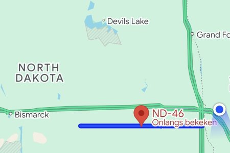 De langste recht weg van de VS, 198km