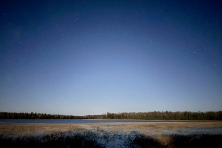 Heldere sterrenhemel boven Lake Itasca