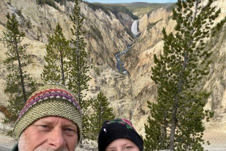 Een ussie voor de Lower Yellowstone falls