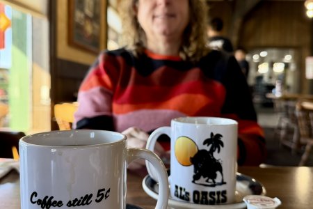 5 cent koffie bij Al&#039;s Oasis langs Interstate 90