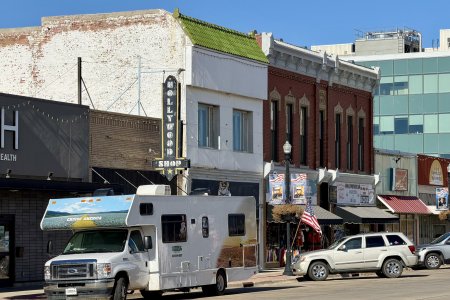 Main Street van Pierre, de hoofdstad van South Dakota
