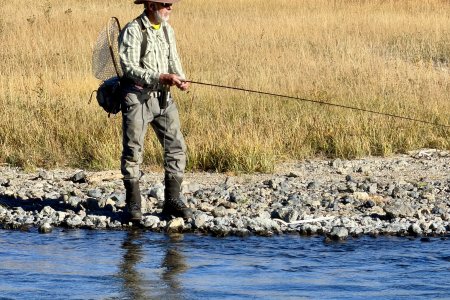 Een visser in de Madison River