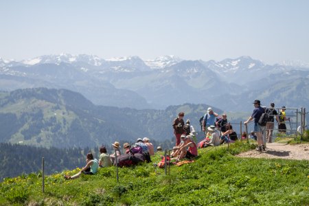 Mooi uitzicht over de Alpen