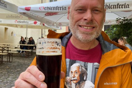 Er moet natuurlijk een befaamd rauch biertje worden gedronken