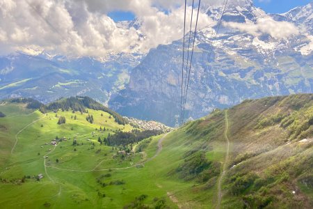 Uitzicht op de Jungfrau en het mooie plaatsje Mürren