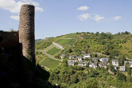 Uitzicht op wijnbergen vanaf Burg Rheinfels