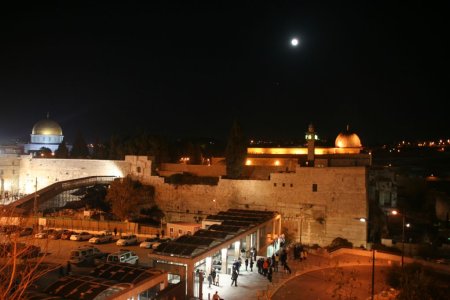Het oude Jeruzalem in de avond