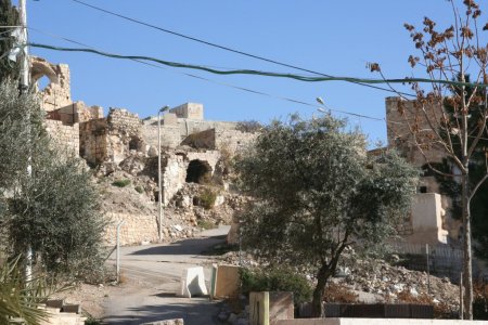 Kapot geschoten gebouwen in Hebron