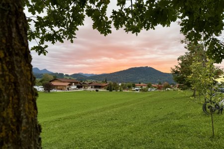Avond zon vanaf ons plekje in Inzell