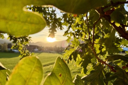 Zonsondergang gezien vanaf ons plekje op de camping in Inzell
