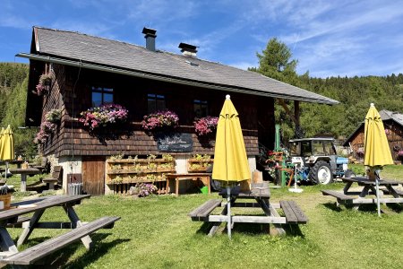 De Schwaigerhütte, boven aan de Millstätter Almstraße