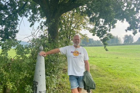 Een grenspaaltje onderweg naar Slenaken