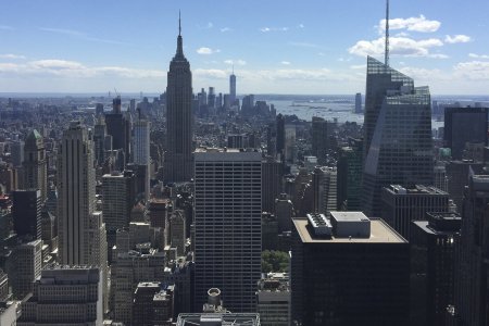 Lower Manhattan gezien van het Rockefeller Center