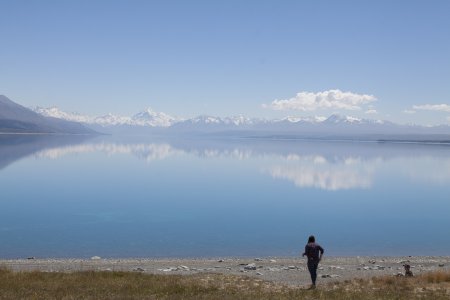 Uitzicht op Mount Cook, de hoogste berg van NZ