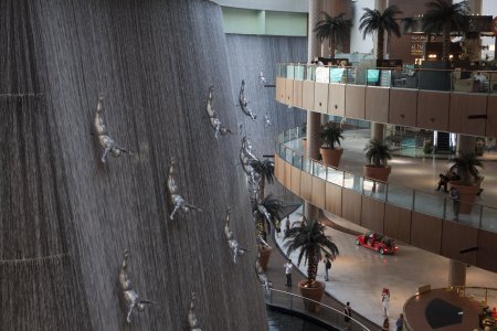 Een heuse waterval in de Dubai Mall