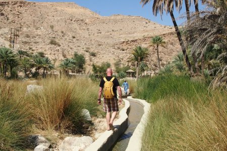 Een falaj in Wadi Bani Khalid