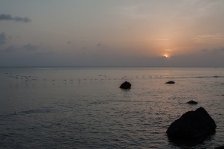 Zonsondergang bij onze cabans in Portobelo