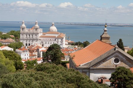 Uitzicht over Lissabon van Castelo de sao Jorge