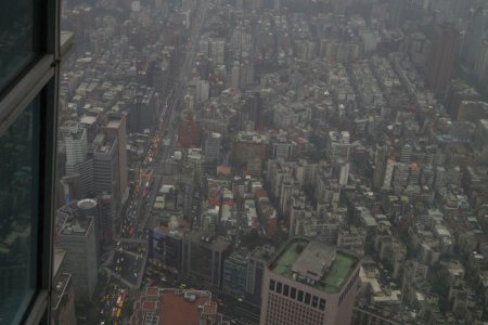 Het uitzicht vanaf 380 meter, Taipei 101 tower