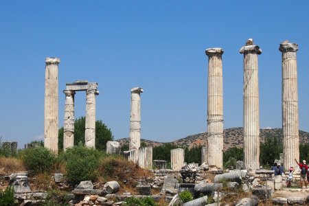 De restanten van de tempel van Aphrodite, godin van de liefde
