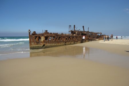 Scheepswrak op de highway, Fraser Island