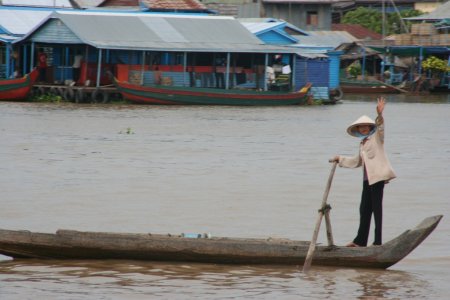 Huisjes op het Tonlé Sap meer