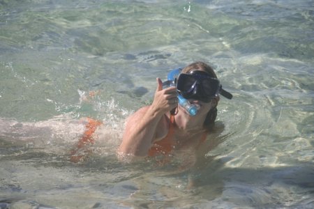 Ja hoor, Syl al snorkelend, cool is ze heh!