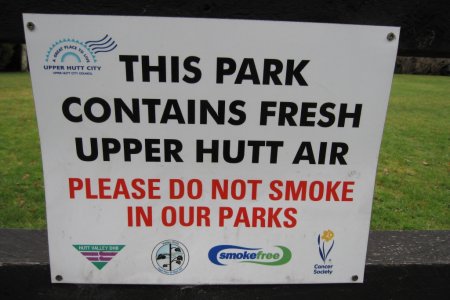 Niet roken, de lucht is hier heel fris in New Zealand