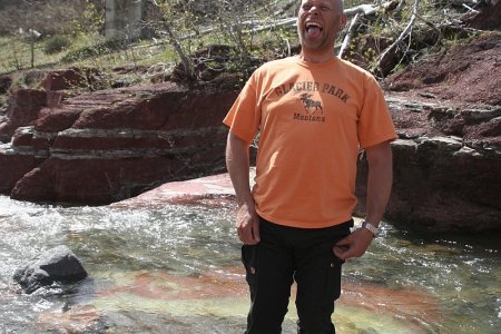 Pat in Redrock canyon, Waterton National Park Canada