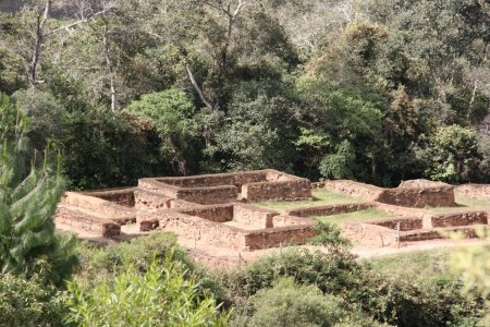 Een van de overblijfselen van het Inca dorp el Fuerte