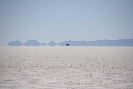 Luchtspiegeling op Salar de Uyuni