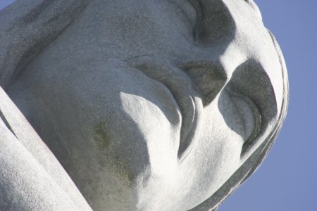 Het gezicht van het beeld van Christus de Verlosser