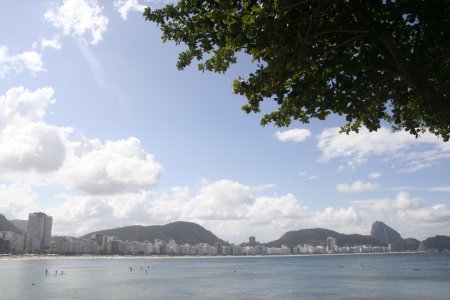 Het Copacabana strand gezien vanaf het fort