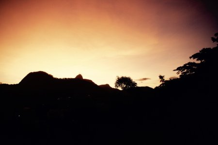 Uitzicht vanaf ons balkon tijdens zonsondergang