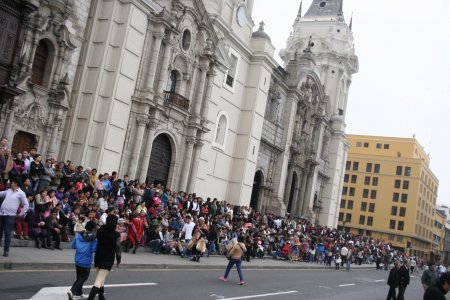 Grote cathedraal op Plaza de Armas, Lima